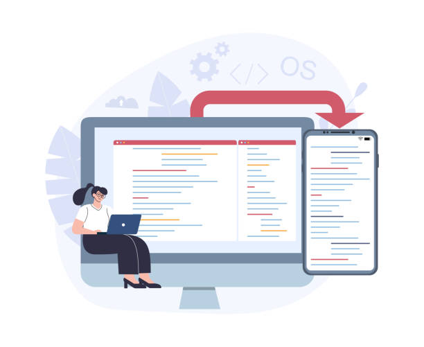 cross-platform software development concept. - 系統(tǒng)軟件 幅插畫檔、美工圖案、卡通及圖標
