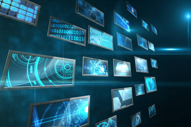 計(jì)算圖像的螢?zāi)黄促N顯示 - 數(shù)字化形象展示 個(gè)照片及圖片檔